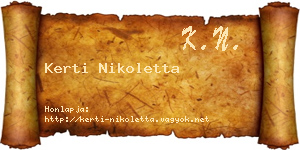 Kerti Nikoletta névjegykártya